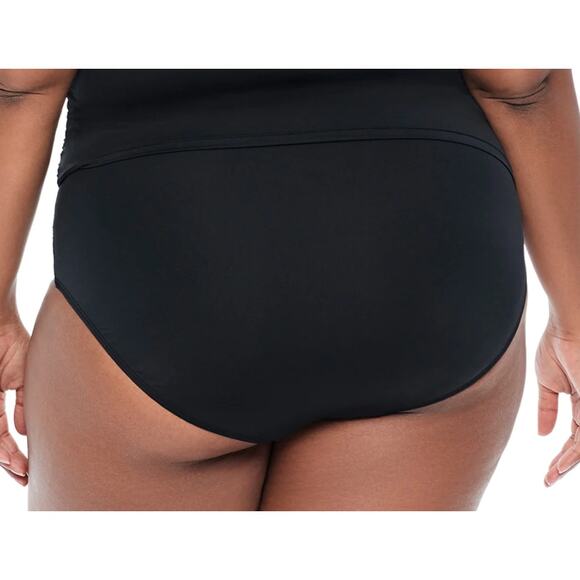 Ralph Lauren Women's Beach Club Solid Black Highwaist Bikini Bottom 18W NWT - Picture 2 of 6